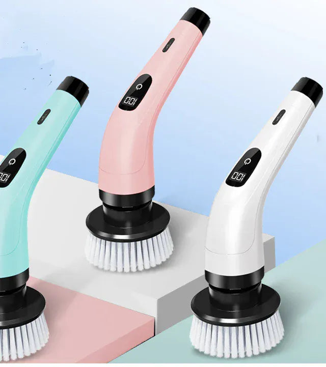 Brosse de Nettoyage Électrique Sans Fil 7 en 1 – Brosse Rotative Puissante Multi-Usages pour Cuisine, Salle de Bain, Sols & Vitres | Nettoyeur Ménager Rechargeable avec Écran Intelligent LCD/LED