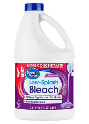 Eau de Javel Anti-Éclaboussures à la Lavande – 2,3 L | Nettoyant Multi-Surfaces & Blanchissant Puissant | Désinfectant & Détachant pour le Linge – Formule Concentrée, Facile à Verser