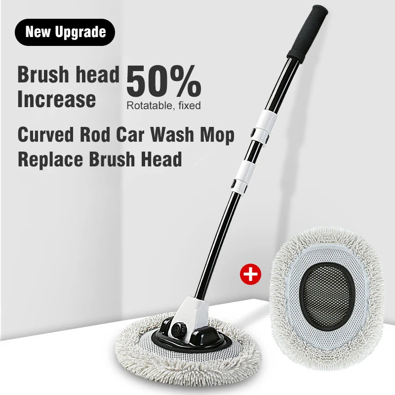Universal Car Wash Brush Car Cleaning Brush Telescoping Long Handle Mop Chenille Broom Dual Brush Heads Auto Accessories