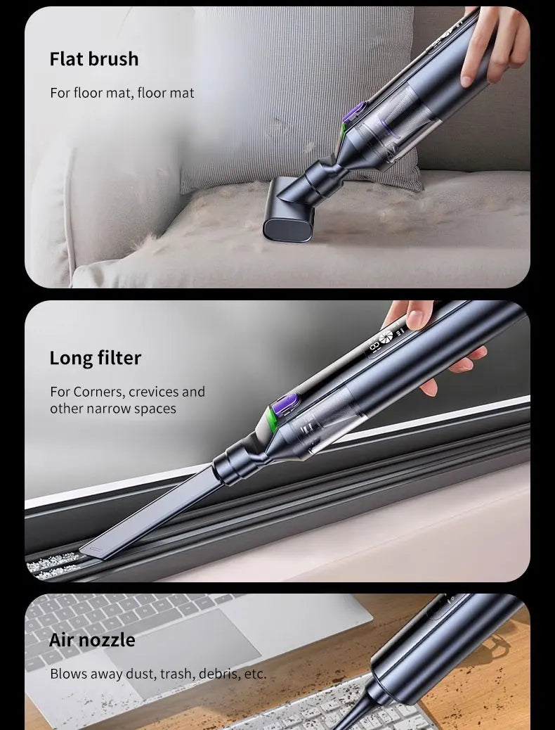 Cafele 15000Pa Wireless Vacuum Cleaner Portable Air Pump Vacuum Sealer Powerful Air Blower 4-in-1 For Car Home Office PC Clean