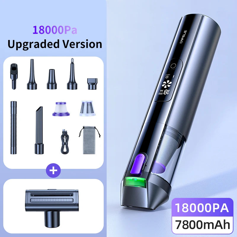 Cafele 15000Pa Wireless Vacuum Cleaner Portable Air Pump Vacuum Sealer Powerful Air Blower 4-in-1 For Car Home Office PC Clean