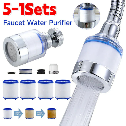 2-40PCS Faucet Water Clean Filter Purifier 360 Degree Rotating Splash Filters Faucet Adapter Water Saving for Household Kitchen
