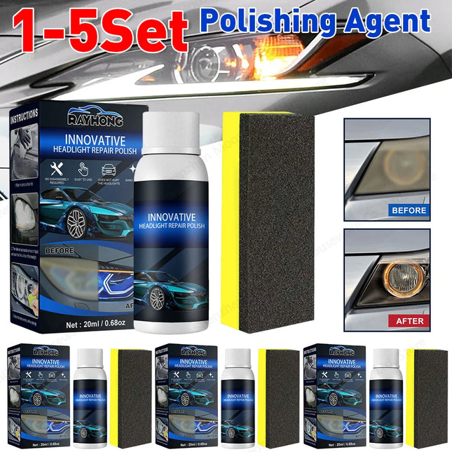 Lot de 1 à 5 produits de polissage et de nettoyage pour phares de voiture - E-menage