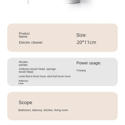 Brosse de nettoyage électrique multifonction pour cuisine et salle de bain
