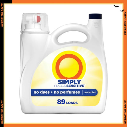 Lessive Liquide Tide Sensitive – Sans Parfum ni Colorant – 3,3 L (117 oz), 89 Lavages | Hypoallergénique, Douce pour la Peau, Efficace à l’Eau Froide, Compatible HE