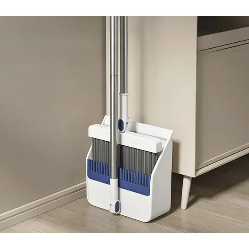Medium-Sized Thickened and Widened Upgraded Foldable Broom and Dustpan Set Durable, Non-Stick, Easy To Clean, Convenient Storage