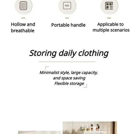 Laundry Storage Cart Classification Handheld Washing Rack Breathable Mesh Layered Washing Rack Bathroom Dirty Clothes Basket - E-menage