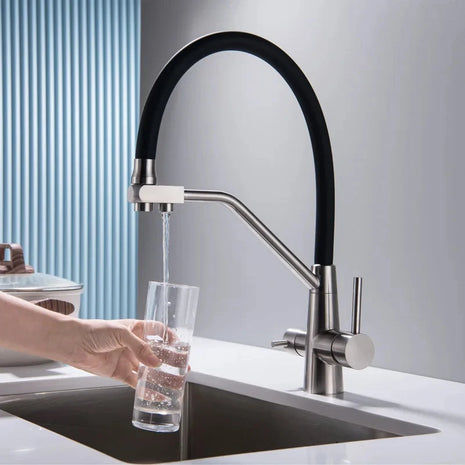 Kitchen Modern Copper Faucet Purification Drinking Water Pull-out Sink Hot and Cold Pure Water Direct Drinking Faucet