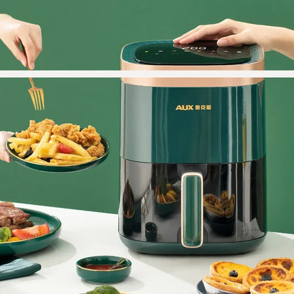 Friteuse à air chaud et four combinés 220 V AUX : multifonctionnels, entièrement automatiques, sans huile, faciles à nettoyer BD