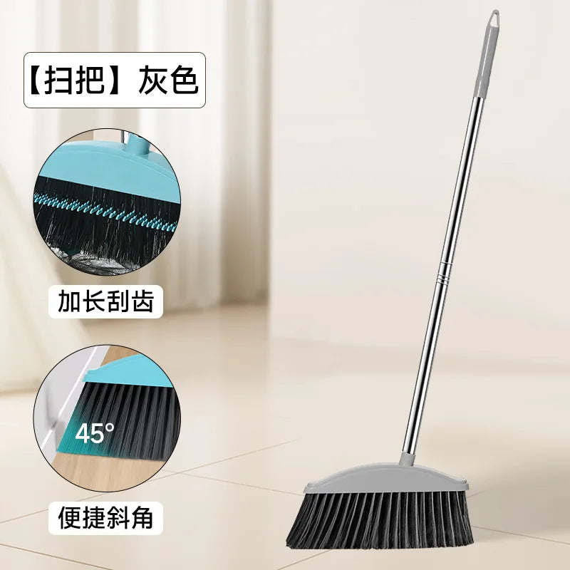 Broom and Dustpan Set Sweeping Broom For Cleaning Floors Dust Garbage Non Stick Hair Indoor Cleaning Products