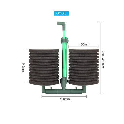 Filtre éponge double tête pour aquarium - E-menage