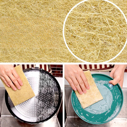 Lot de 5 ou 10 éponges en microfibre de sisal