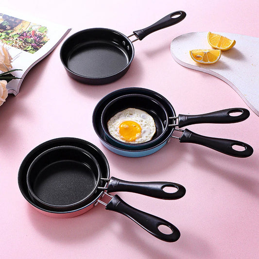 12cm Mini Frying Pan Stainless Steel Prevent Stick Induction Pot Round Breakfast Small Fry Egg Pan With Long Handle Kitchen Tool