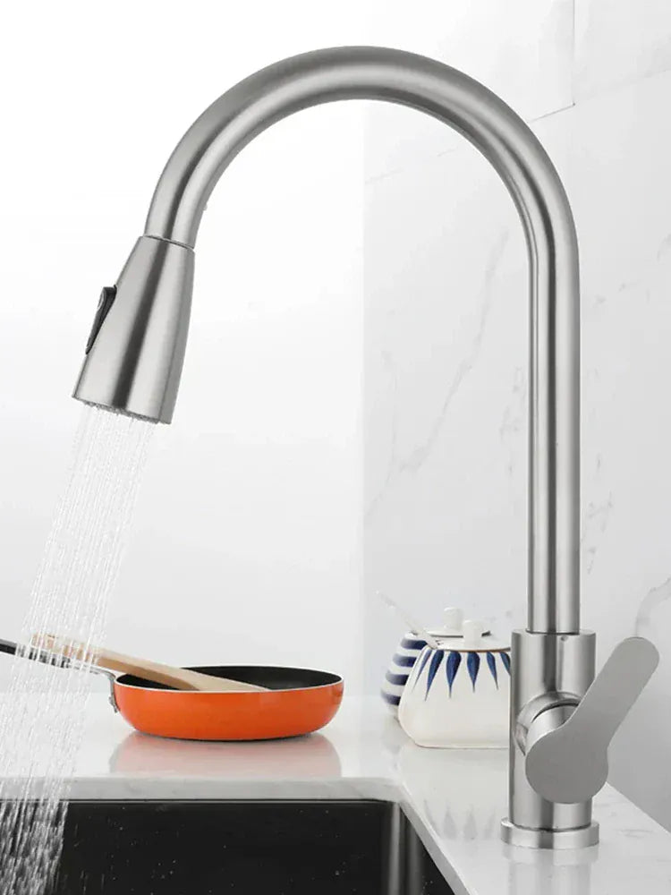 2025 NEW Kitchen Vegetable Wash Tank Stainless Steel Basin Sink Rotatable Hot  Cold Pull-Out Extendable Faucet Vegetable Wash