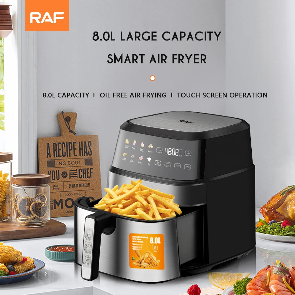 Multifunctional Electric Air Fryer 6.5L Cooker Fryer Without Oil Touch Screen Smart Digital 360 Degree Hot Air Circulation