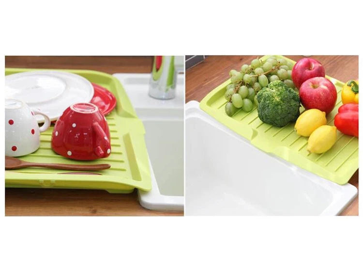 Égouttoir de cuisine en silicone, plateau égouttoir à vaisselle, grand égouttoir pour évier, organisateur de plan de travail, égouttoir pour vaisselle de cuisine