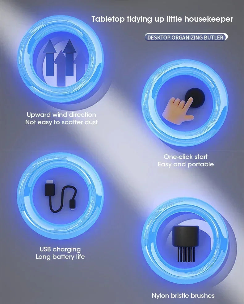 Desk Table Dust Vacuum Handheld Mini Vacuum Cleaner USB Table Sweeper Home Office Desktop Pencil Crumbs Cleaner Vacuum Cleaner