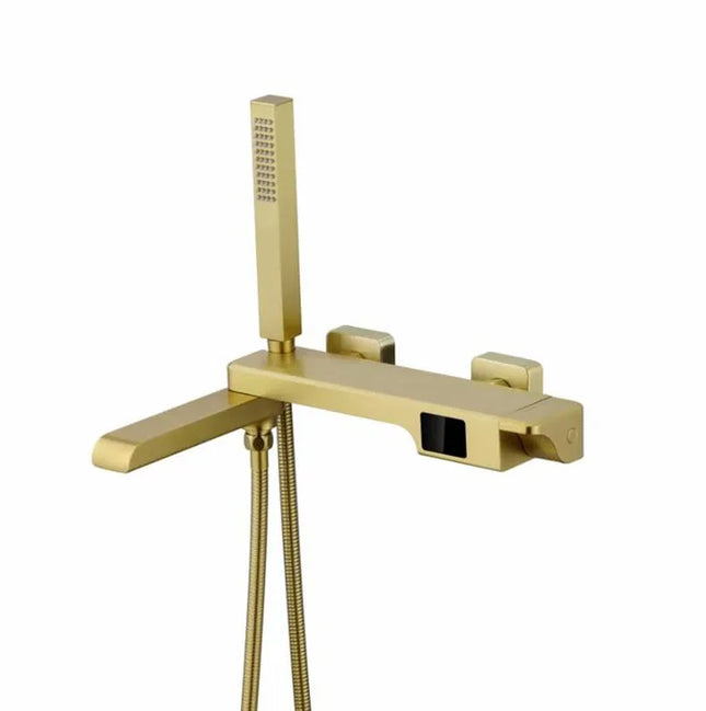 Robinet de baignoire en laiton, mitigeur de douche, robinet de salle de bain avec affichage numérique Crane et bec cascade.