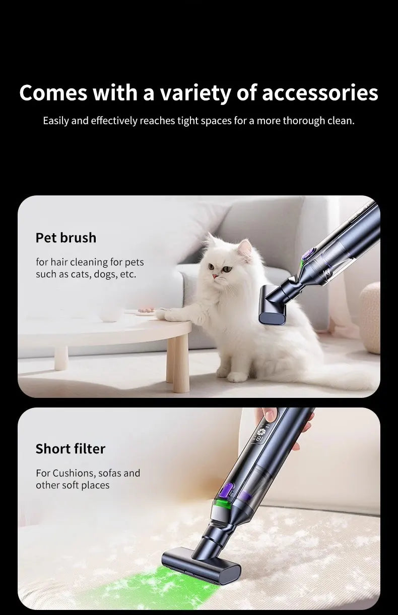 Cafele 15000Pa Wireless Vacuum Cleaner Portable Air Pump Vacuum Sealer Powerful Air Blower 4-in-1 For Car Home Office PC Clean