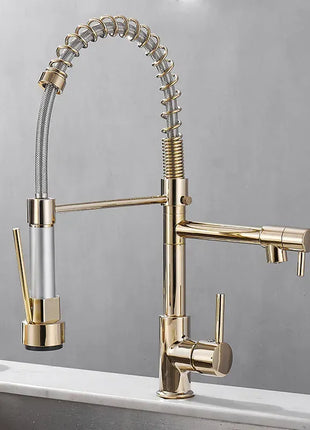 GEGVE Kitchen Faucets Removable taps Brush Brass faucet Water hydrant robinet for kitchen accessories Pull Out Spout Hot Cold