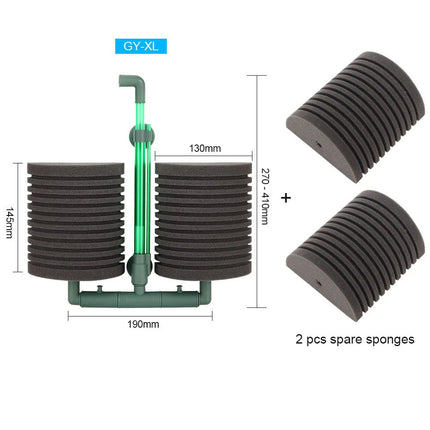 Filtre éponge double tête pour aquarium - E-menage