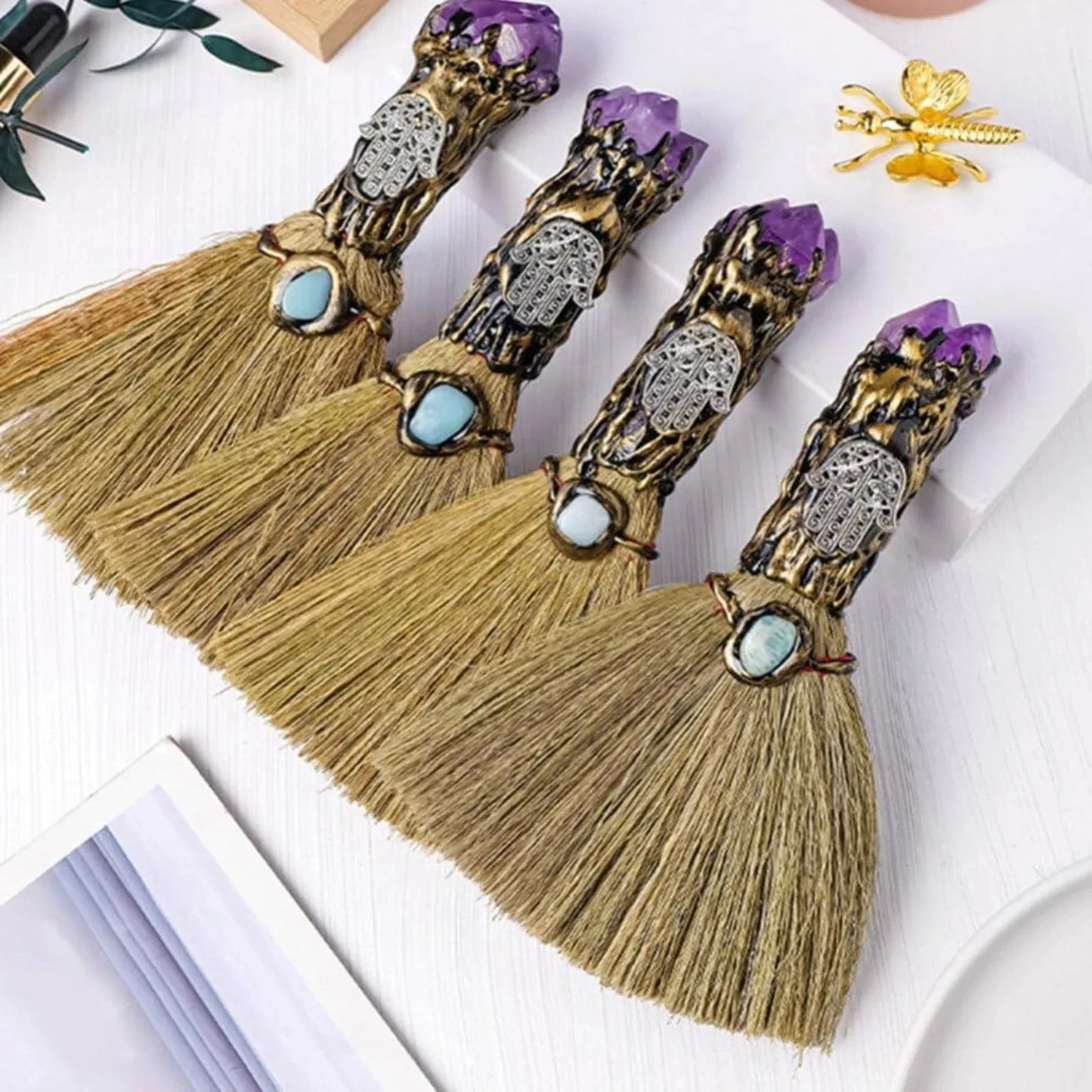 Enchanting Mini Crystal Witch Broom