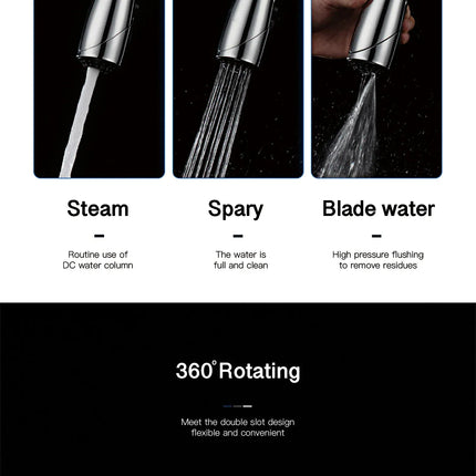 Robinet de cuisine moderne et luxueux AITANA en laiton doré, à douchette extractible et poignée unique pour eau chaude et froide, 3 fonctions.