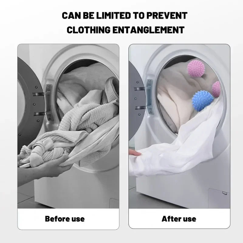 Laundry Balls Anti-Winding Magic Laundry Balls Drying Cleaning Ball Reusable Household Washing Machine Clothes Softener 6/1Pcs - E-menage