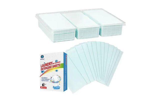 Feuilles de Lessive Écologiques Concentrées – 90 Pièces | Détergent Naturel Sans Déchets, Détachant &amp; Désodorisant Puissant, Nettoyage en Profondeur Tous Textiles – Marque NoEnName_Null