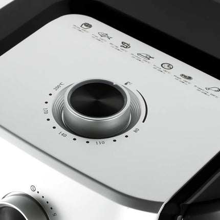 Friteuse à air multifonction 6,6 L noire, cuisson rapide et facile, sans huile, panier antiadhésif.