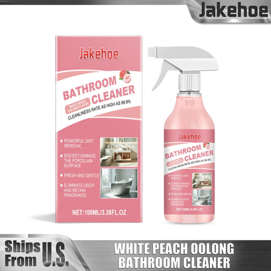 100ml Bathroom Cleaner Peach Oolong Flavor Stubborn Stains Limescale Remover Freshing Odors for Glass Washbasin Bathtub Descaler