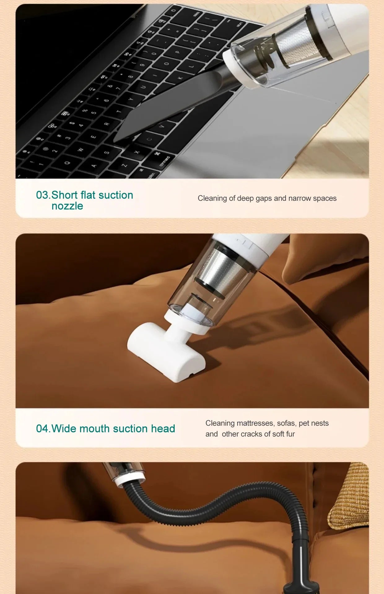 15000pa Multifunctional Wireless Vacuum Cleaner for Car Floor Household Handheld Vacuum Cleaner Powerful Suction HEPA Filter