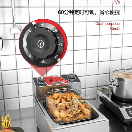 220V Professional Fryer Electric Cookware for Kitchen Deep French Fries Commercial Fryers Frying Oil Cooker Timer Arfrai AE