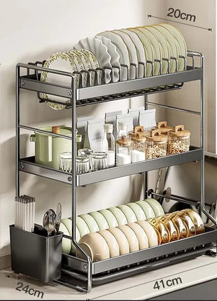 Dish Drainer Kitchen Storage Organization Stainless Steels Drainer Kitchen Dishes Kitchenware Tableware Drainer Board Rack