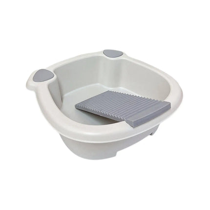 Washing Clothes Bucket Hand Wash Board Washboard Basin Wash Tub with Washboard for Hand Wash Clothes Underwear Blouses Home - E-menage