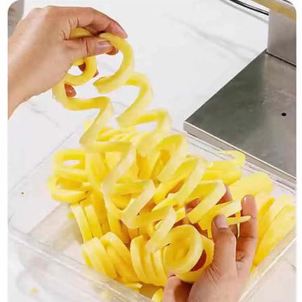 Machine à frites électrique commerciale automatique, machine à frites bouclées, robot culinaire en acier inoxydable, 100 kg/h