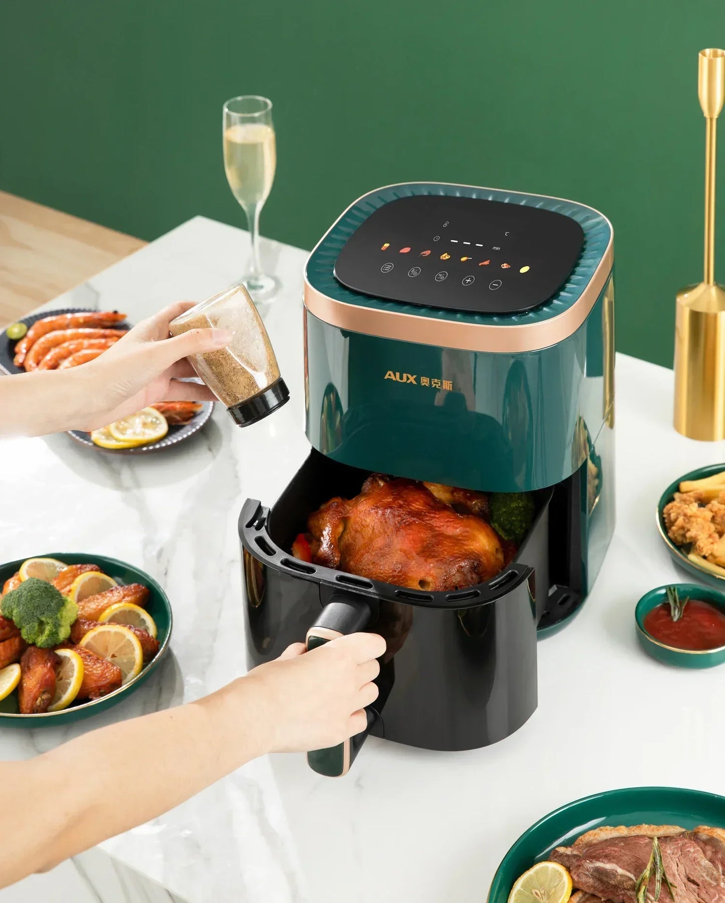 220V AUX Air Fryer and Oven Combo: Multifunctional, Fully Automatic, No Oil Technology, Easy-to-clean AF