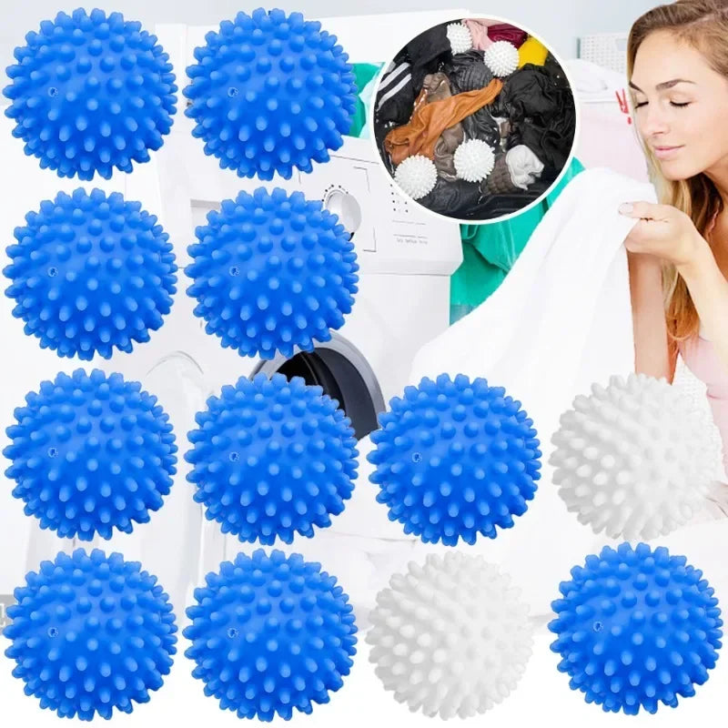 Laundry Balls Anti-Winding Magic Laundry Balls Drying Cleaning Ball Reusable Household Washing Machine Clothes Softener 6/1Pcs - E-menage