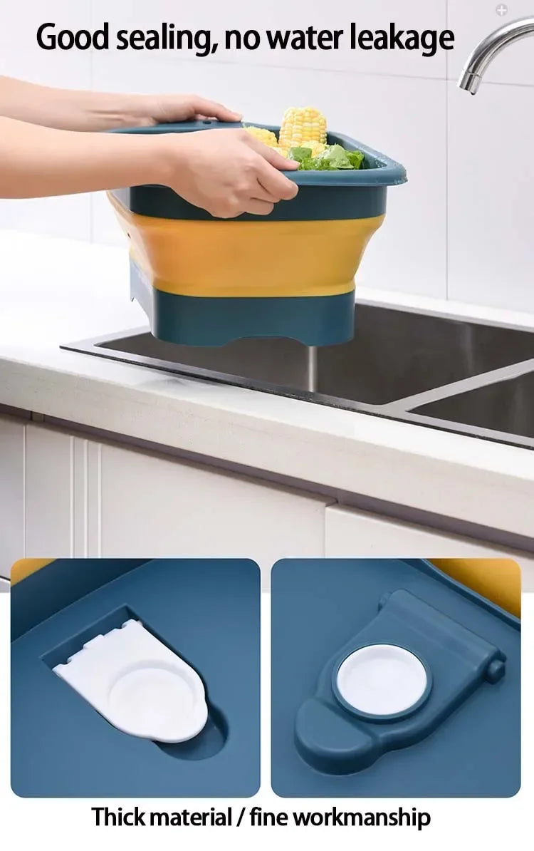 Passoire pliable en silicone pour fruits et légumes, égouttoir à vaisselle, outil de rangement de cuisine