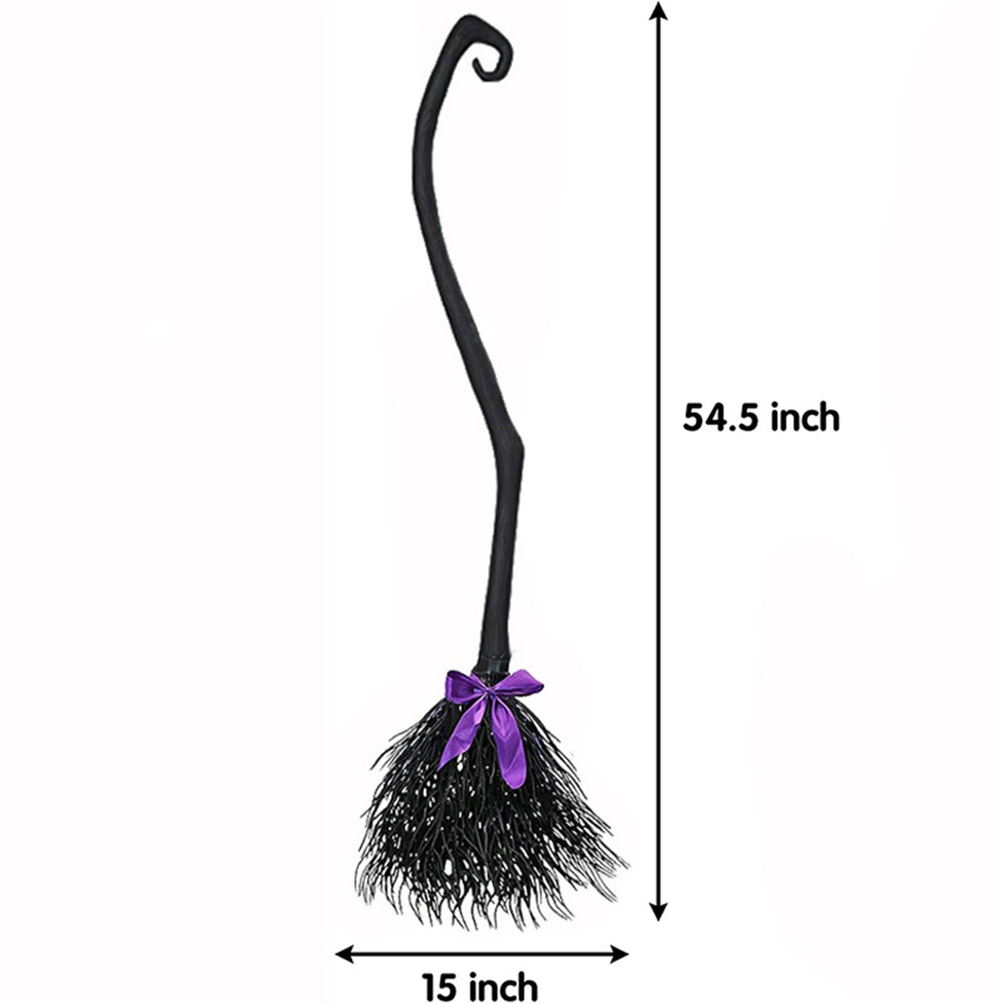 Halloween Broom Prop Black Detachable Witch Broom For Cosplay Masquerade Decor Trick Or Treat Festival Party Decorations 2025