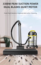 High-Power Vacuum Cleaner for Car Home Commercial Use Wet And Dry Large Suction Dust Collector Machine Shop Vacuum Bucket