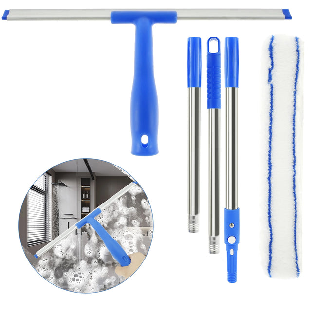 Brosse à vitres 3 en 1 avec manche de 135 cm de long