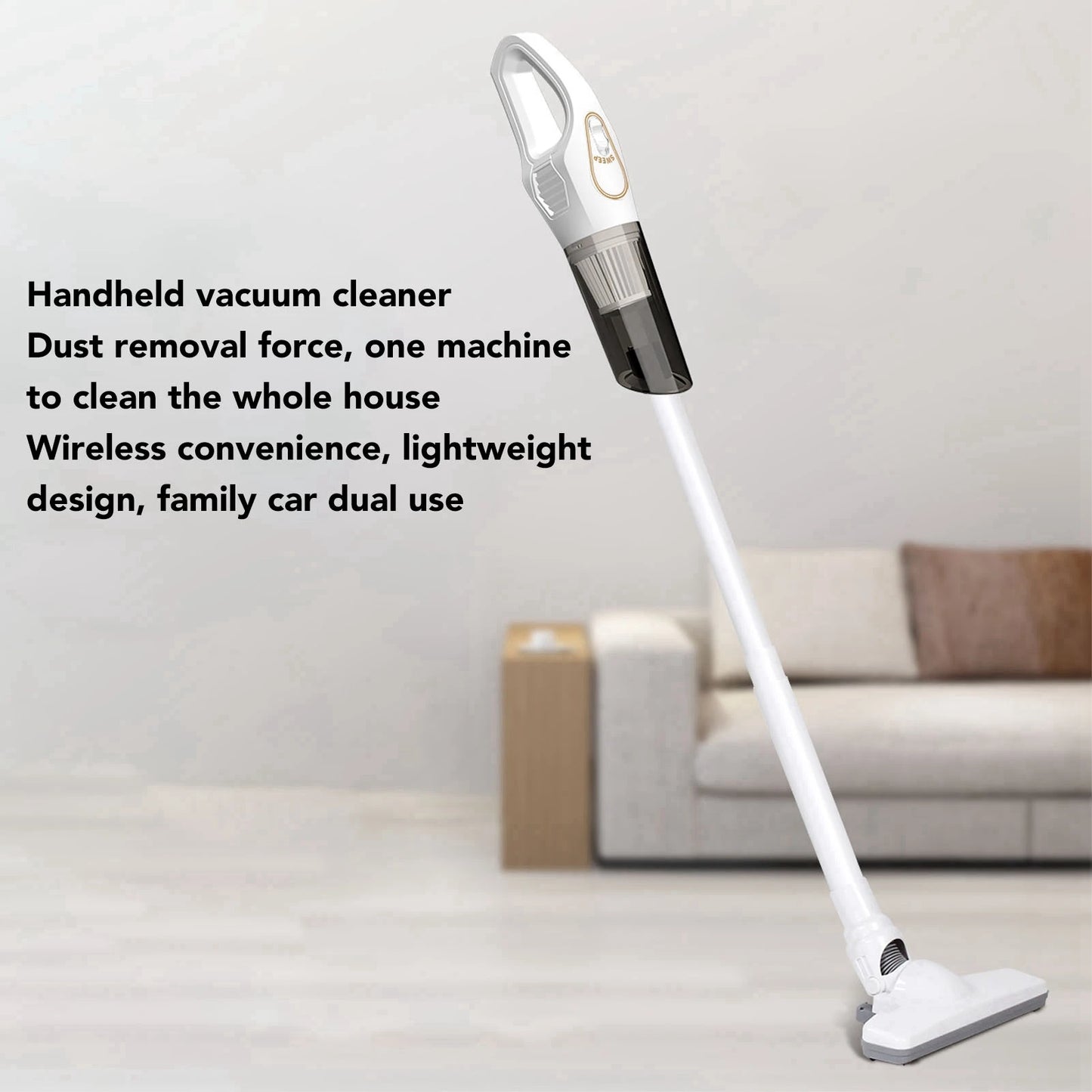 Cordless Vacuum White Strong Suction Integrated Multifunction Removable Handheld Vacuum Cleaner Powerful for Car for Carpet