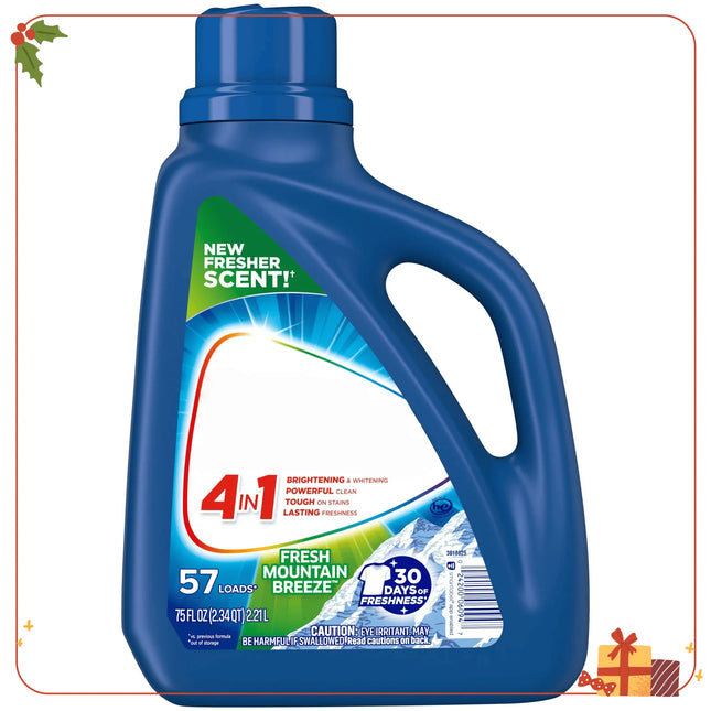 Liquid Laundry Detergent, 75 fl oz for 57 Loads, Fresh Scent & Effective Cleaning, HE Compatible