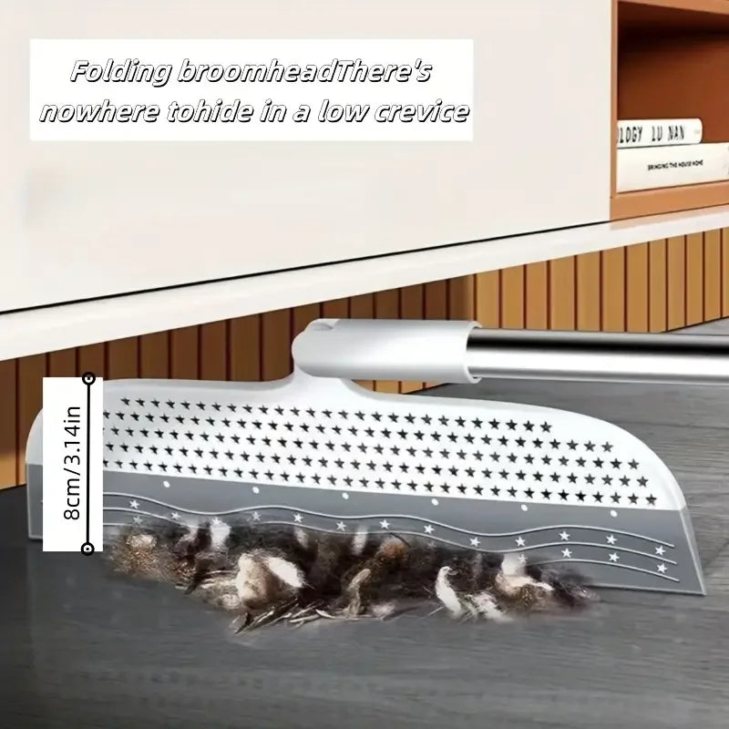 A magic broom suitable for bathrooms, kitchens, and living rooms, with a detachable head that easily removes hair and dust