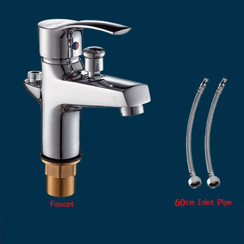 Basin Faucet Set Bathroom Bathtub Shower Faucet with Handheld Shower Head Toilet Hot Cold Water Mixing Valve Nozzle Deck Mounted
