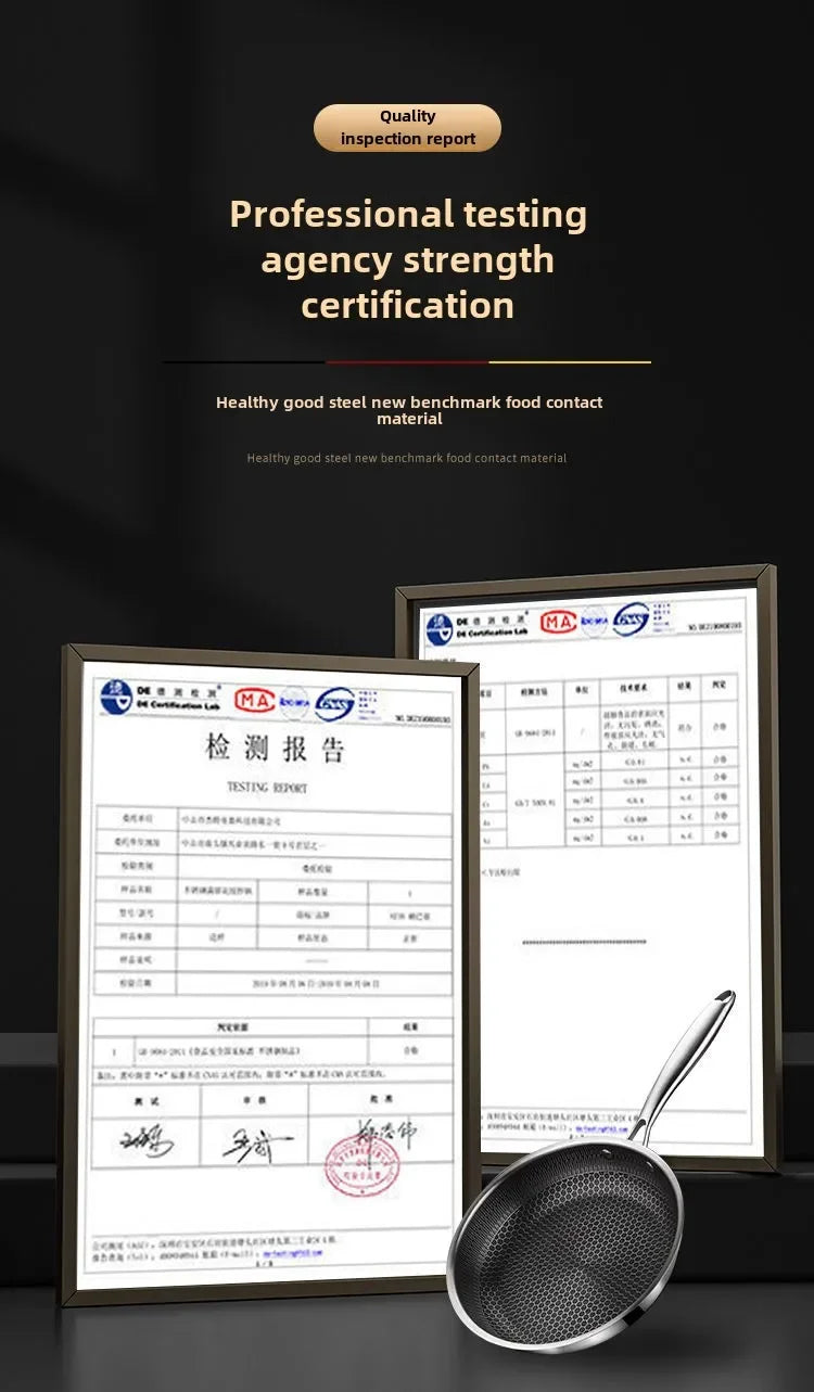 Frying Pan Stainless Steel Non-stick Household Frying Pancakes Uncoated Honeycomb Open Flame Gas Induction Cooker Pan Universal
