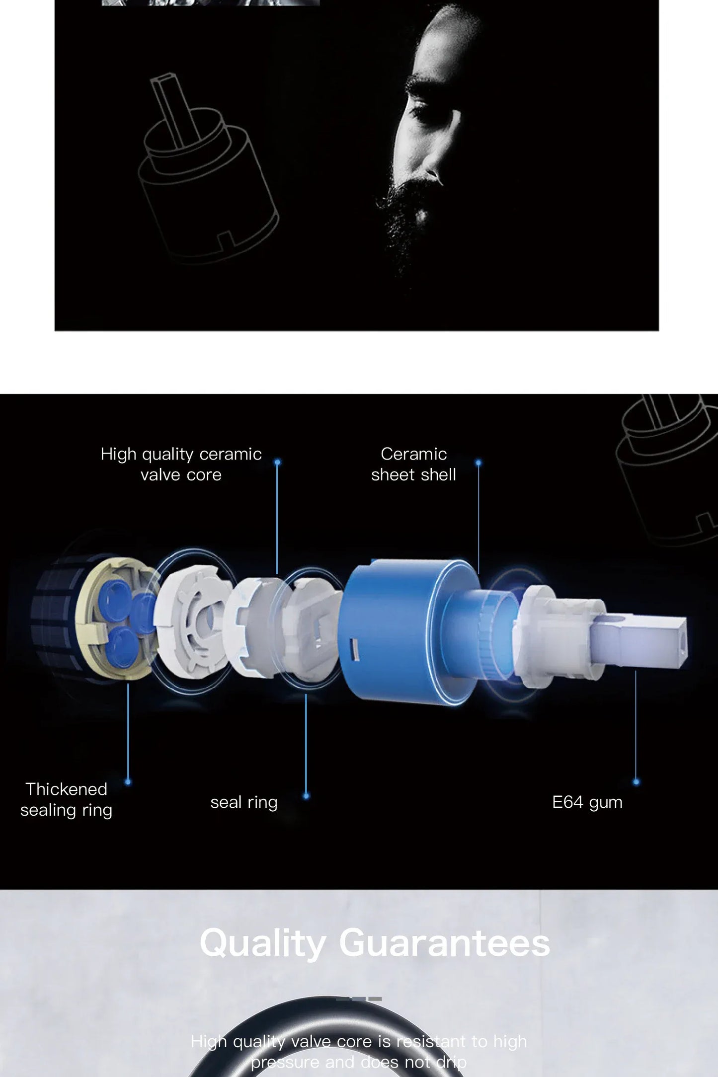 AITANA Luxury Chrome Brass Kitchen Faucet with Digital Display Design, Hot and Cold Water Pull out 3-Function Sink Mixer