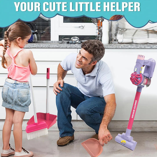 Kids Simulation Electric Vacuum Cleaner Cleaning Set for Toddlers Role Play Housekeeping Educational Toys Girl Boy Gifts