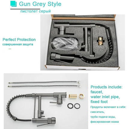 Robinet de cuisine GEGVE, robinet amovible en laiton brossé, robinet d'appoint pour accessoires de cuisine, bec extractible, eau chaude et froide